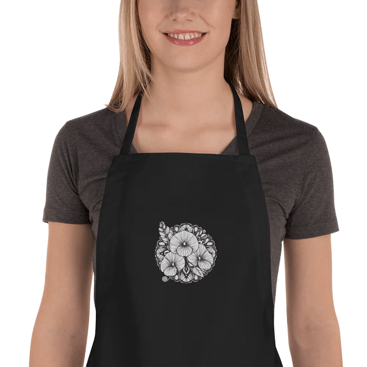 Floral Elegance Embroidered Apron |Ai Design flower mandala product image (1)