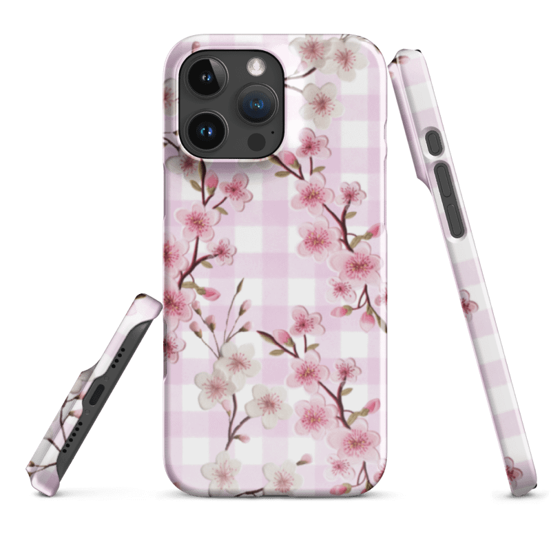 Cherry Blossom Checkered Snap Case for iPhone® product image (2)