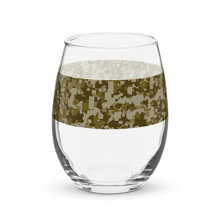 Pixelated Camo Stemless Wine Glass product image (1)