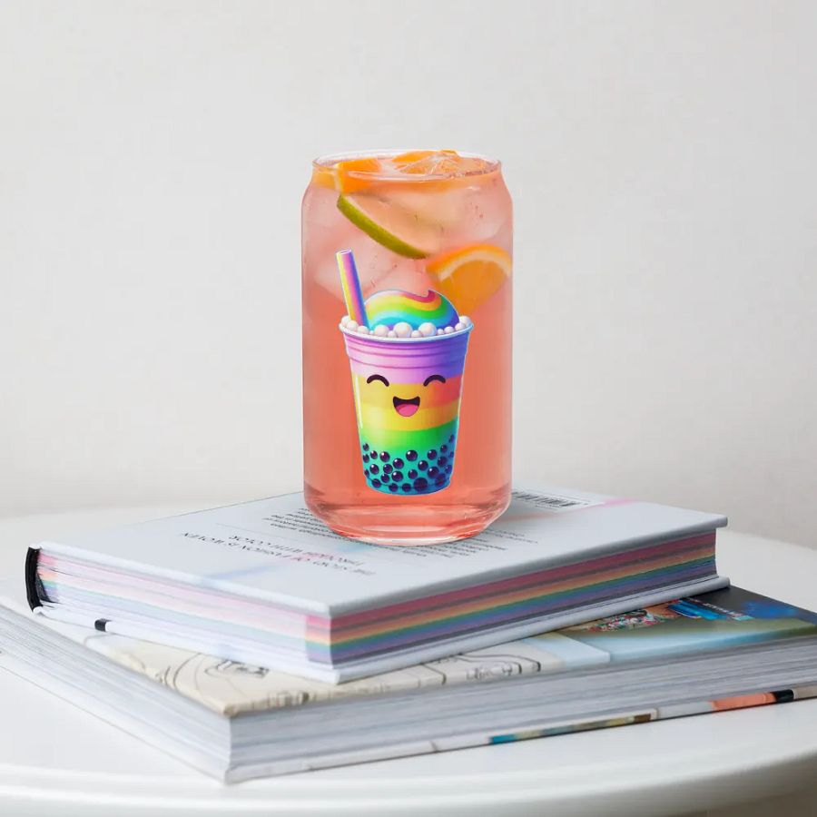 Rainbow Bubble Tea Happiness Can Glass product image (5)