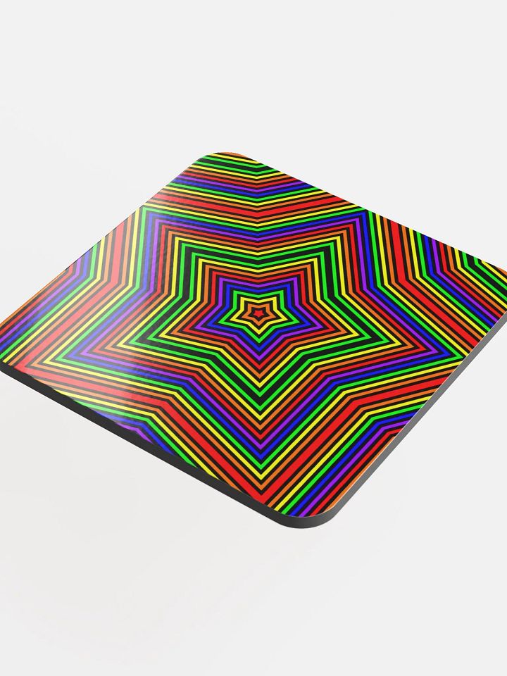 Rainbow Star Queer Coaster, Colorful Pride Art Home Decor product image (1)