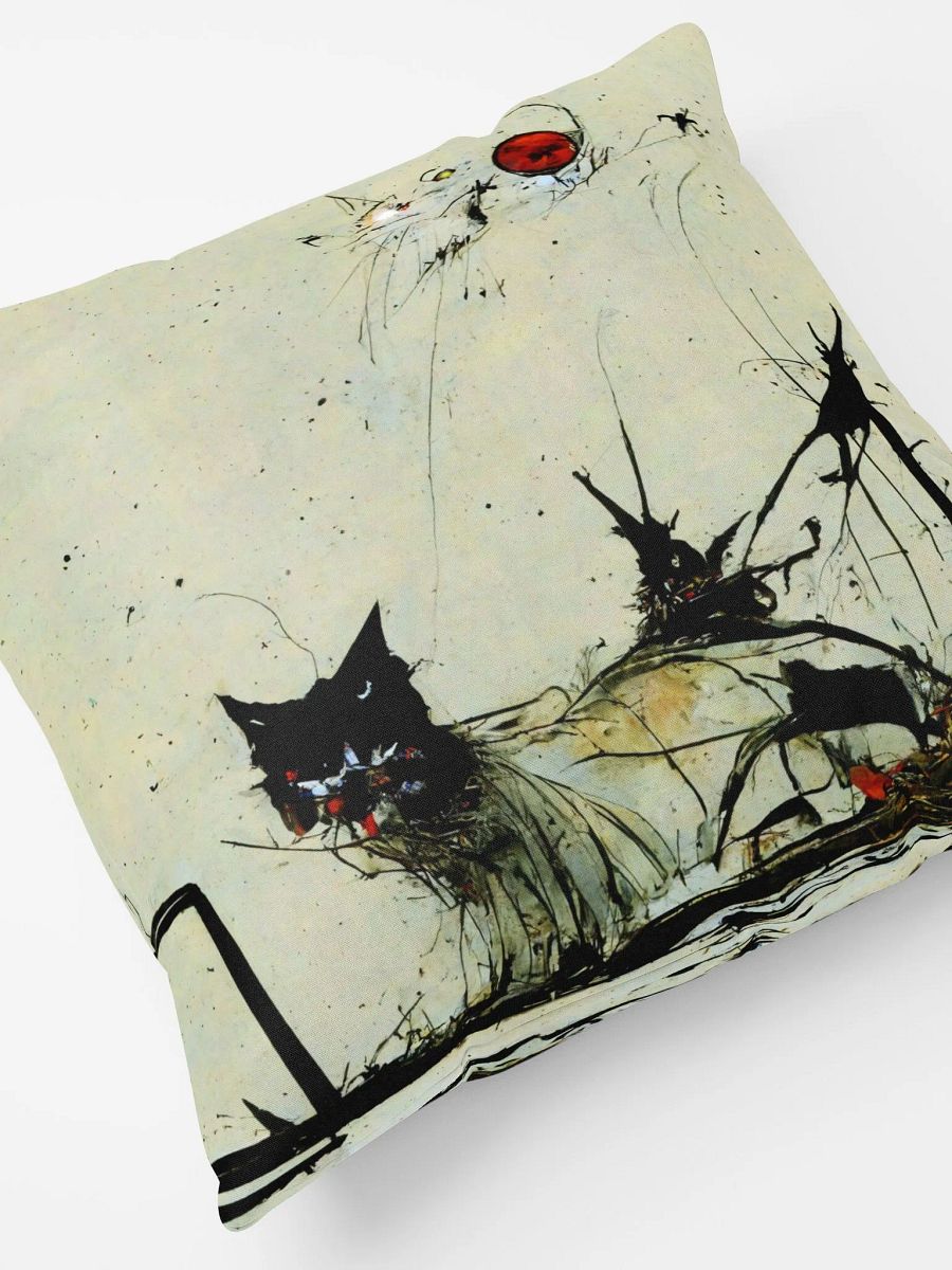 ABSTRACT INK CAT PILLOW product image (8)