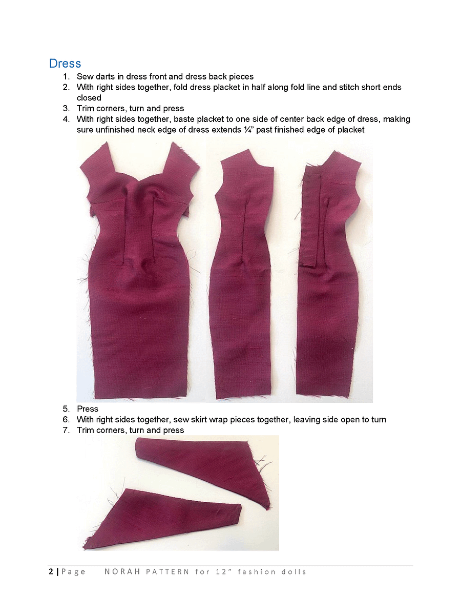 Norah sewing pattern for 12