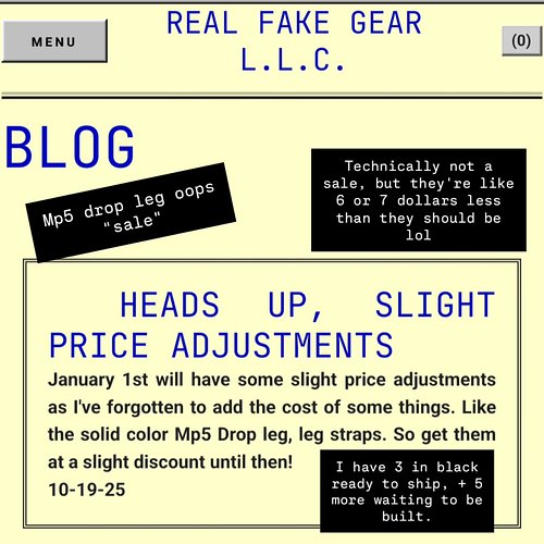 Occasionally I update the site..

I have to pull a webmin day soon, take pictures and run even more price recalculations beca...