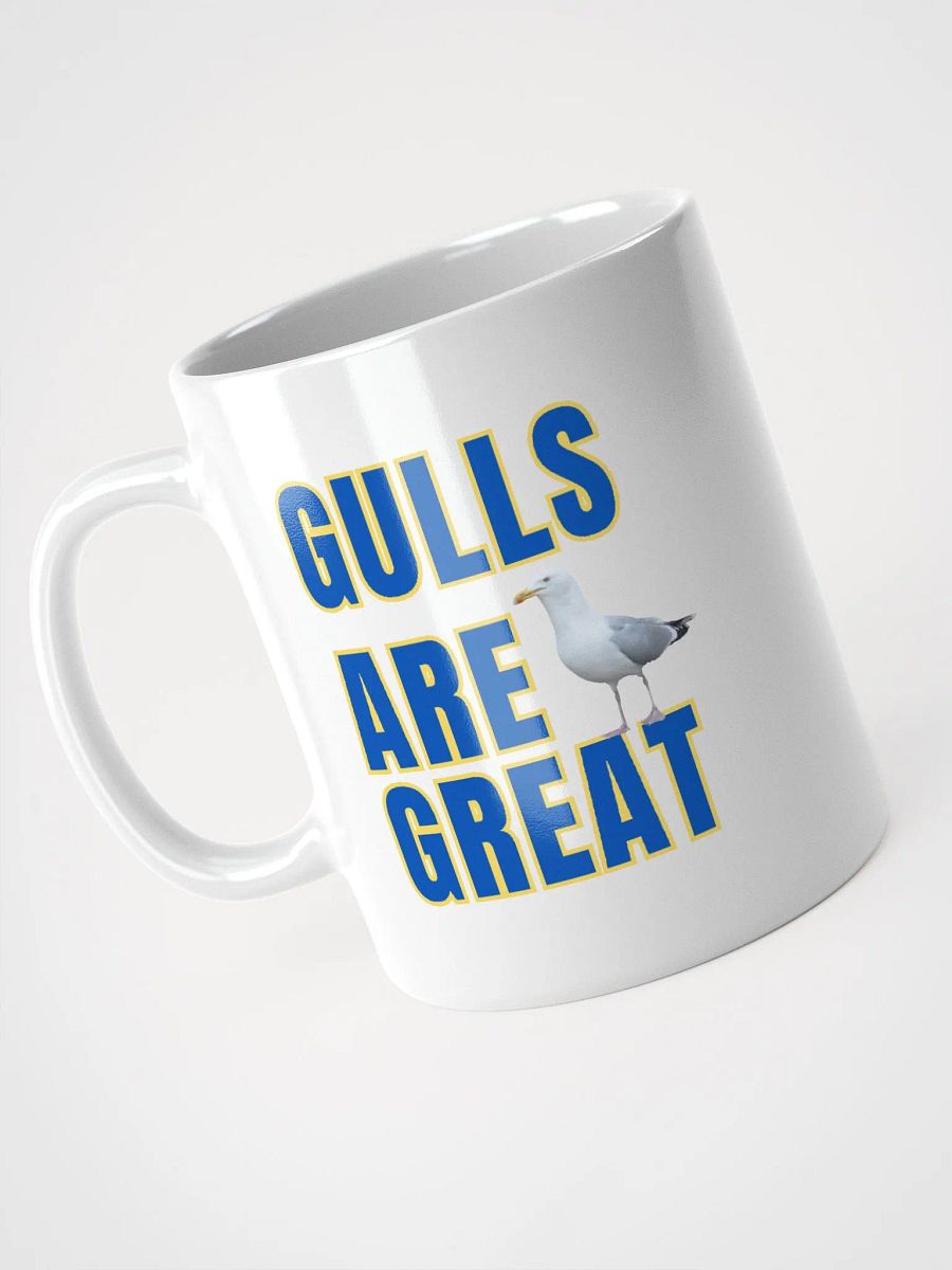 GULLS ARE GREAT Glossy White Mug with Blue Text product image (6)