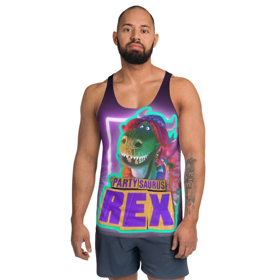 Partysaurus Rex Neon All Over Print Tank Top product image (2)