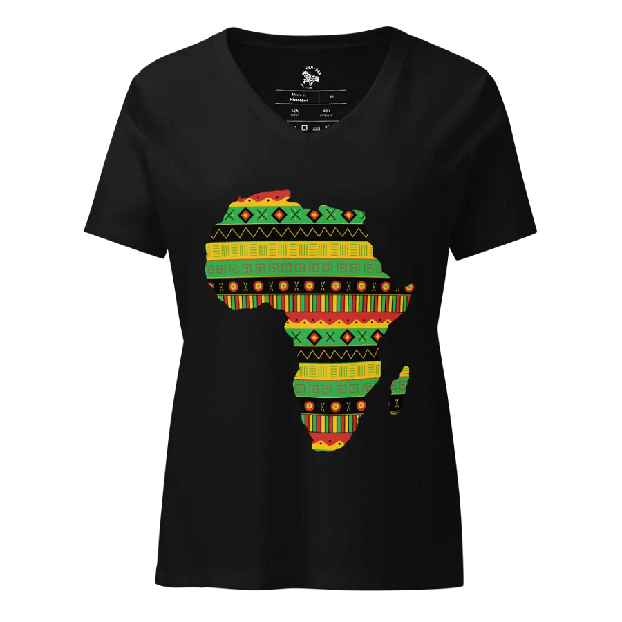 Uhuru - Women's Black Colourful African Map Tee product image (1)