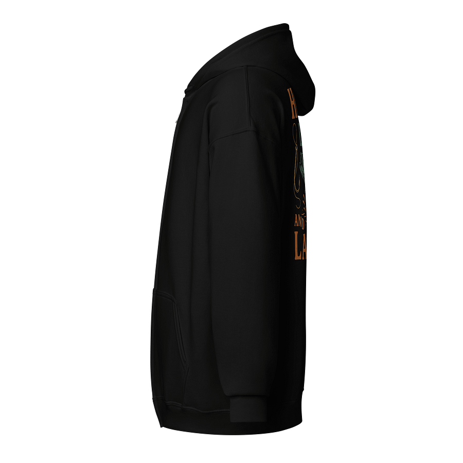 Hook, Line, & Lager Zip Hoodie – Funny Angler Hoodie with Beer & Bass Design product image (5)