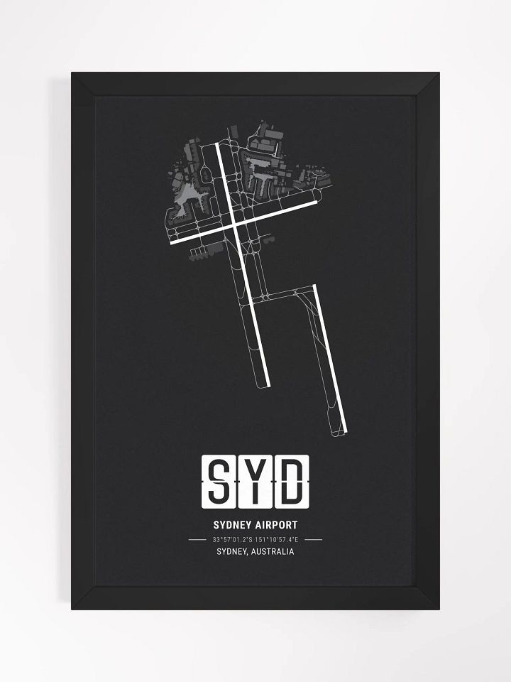 Framed Airport SYD Premium Map On Matt Paper product image (1)