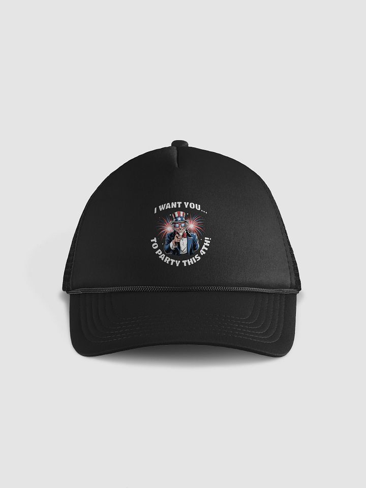 Uncle Sam Party Vibes – 4th of July Edition Trucker Hat product image (1)