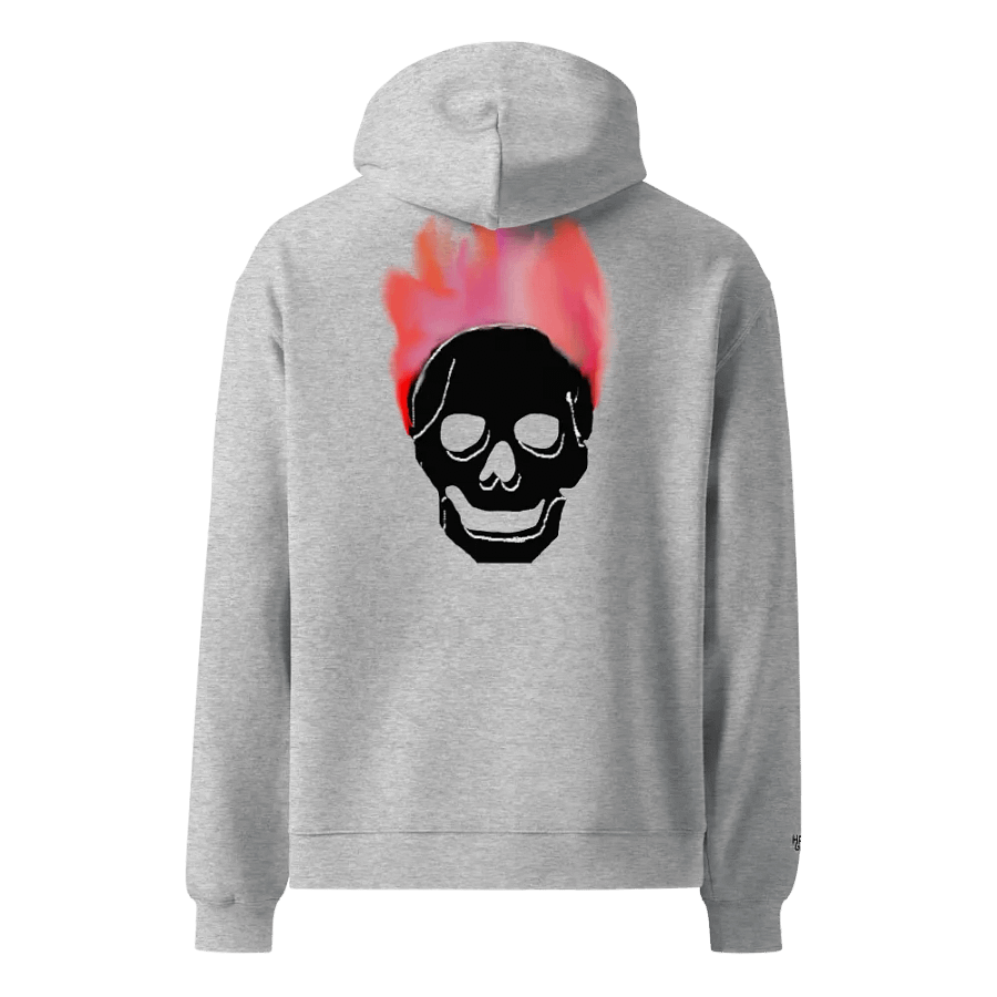 Flaming Skull - Embroidered - Unisex Premium Oversized Hoodie product image (3)