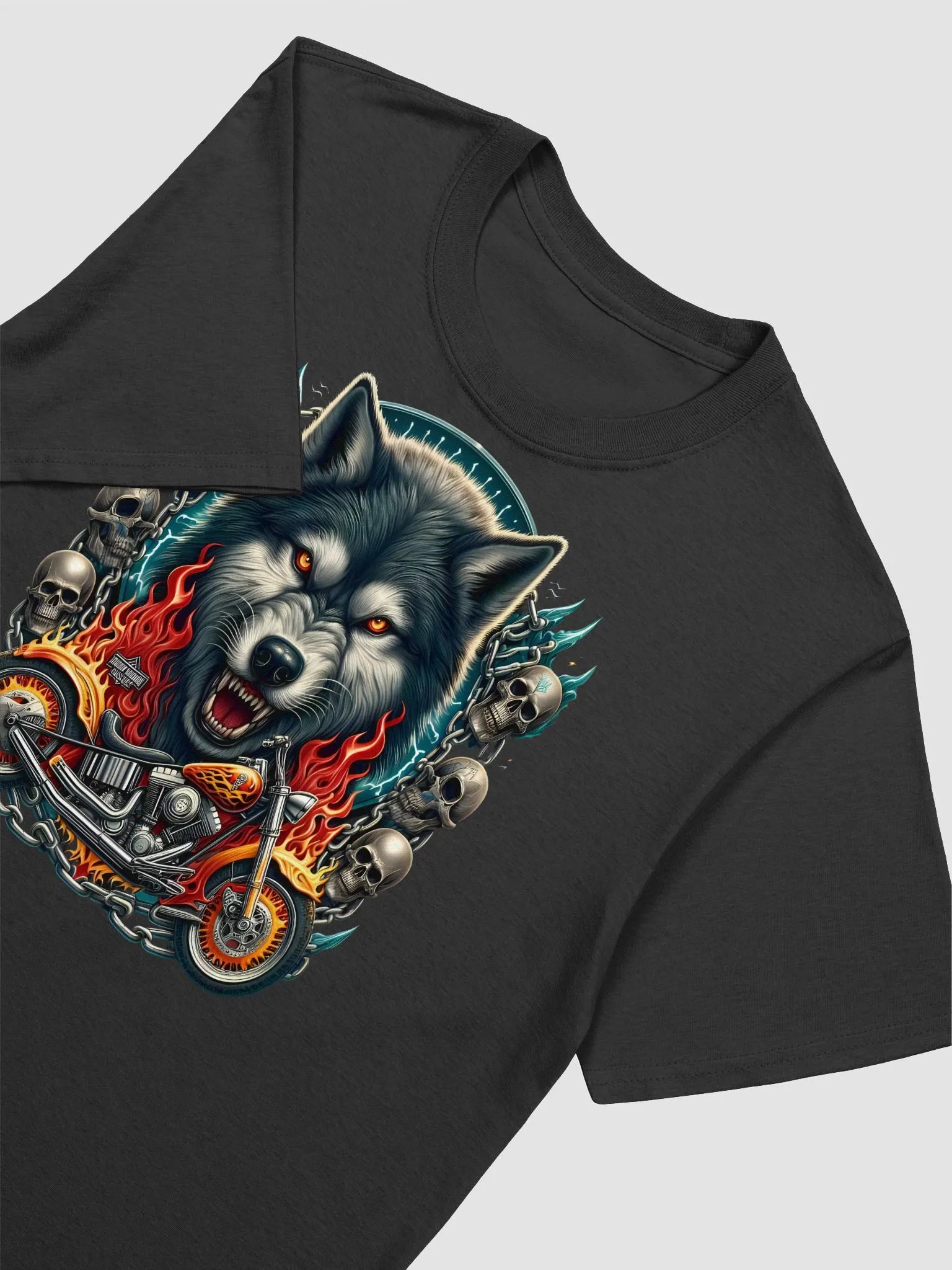 Flaming Wolf Biker Tee #48 product image (3)