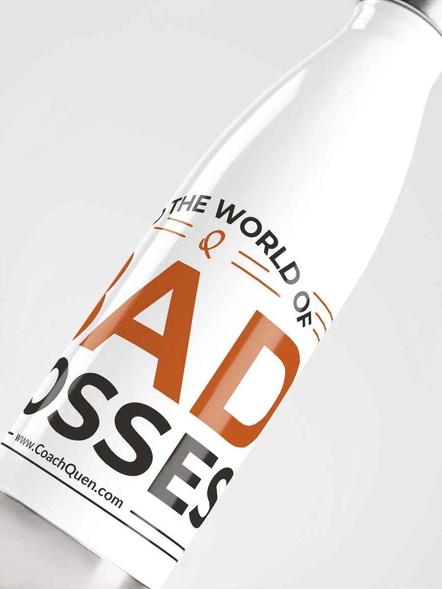 Rid the World of Bad Bosses Black Logo Stainless Steel Water Bottle product image (5)