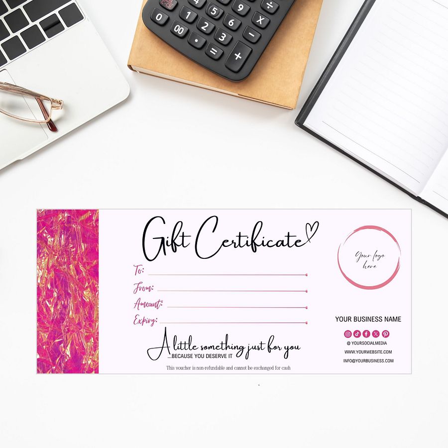 Pink Marigold - Gift Certificate Template product image (4)