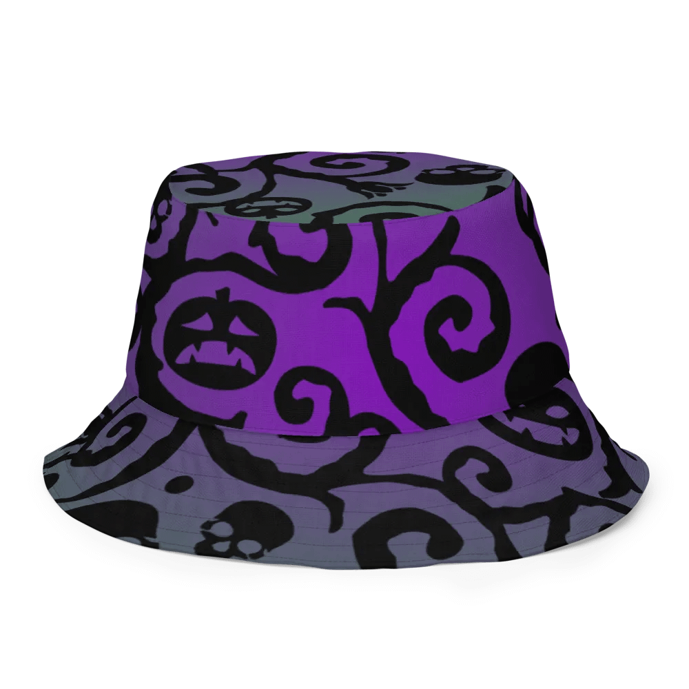 Green & Purple Scary Pumpkins Skull Hat product image (1)