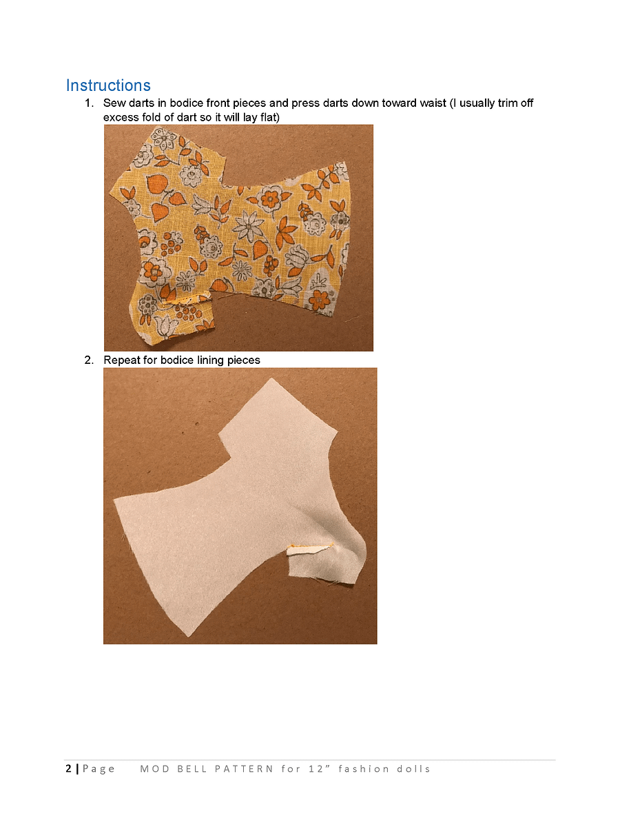Mod Bell sewing pattern for 12" fashion dolls product image (3)