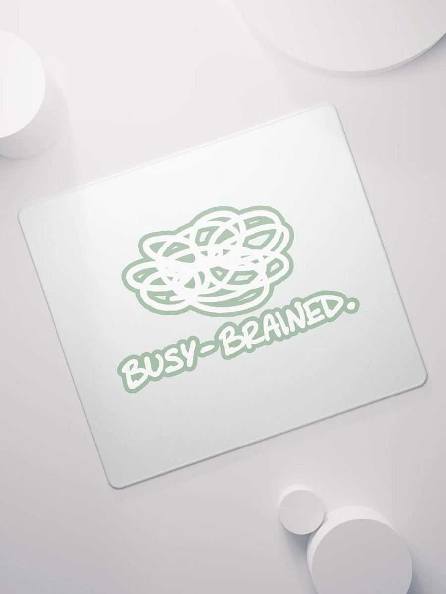 BUSY-BRAINED (lined design, #96B697) mouse pad product image (7)