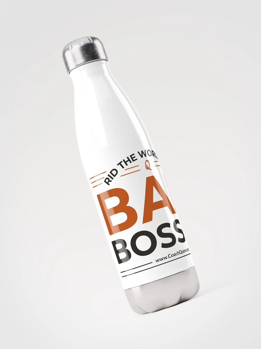 Rid the World of Bad Bosses Black Logo Stainless Steel Water Bottle product image (3)