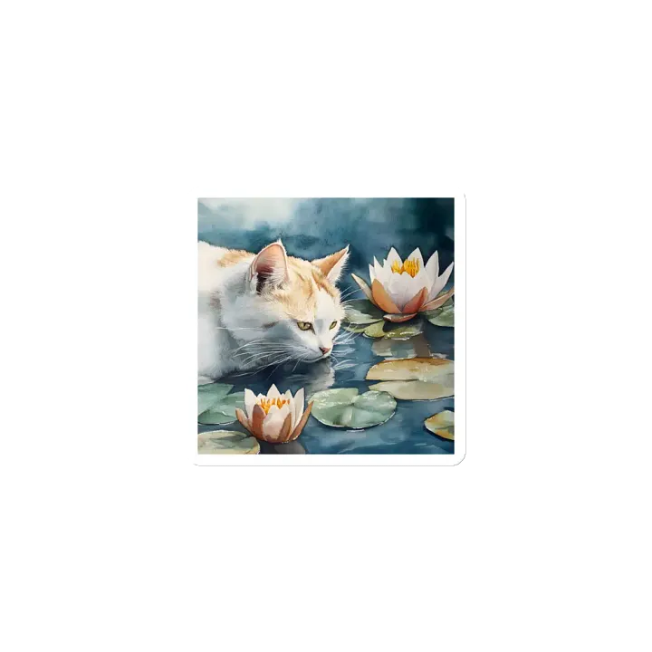 Water Lily Tranquil Cat Magnets Set product image (1)