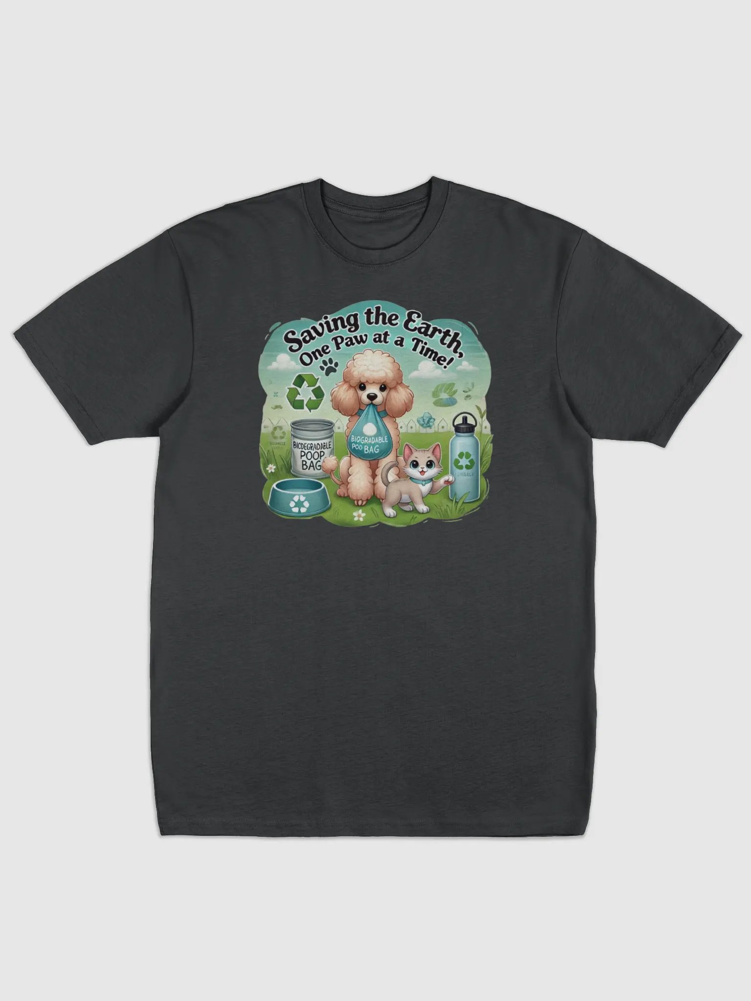 Eco-Friendly Pet Care Cartoon Tee product image (1)