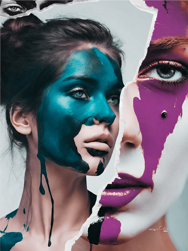 Living in Colors | Three color clash... | Collage Wall Art product image (1)
