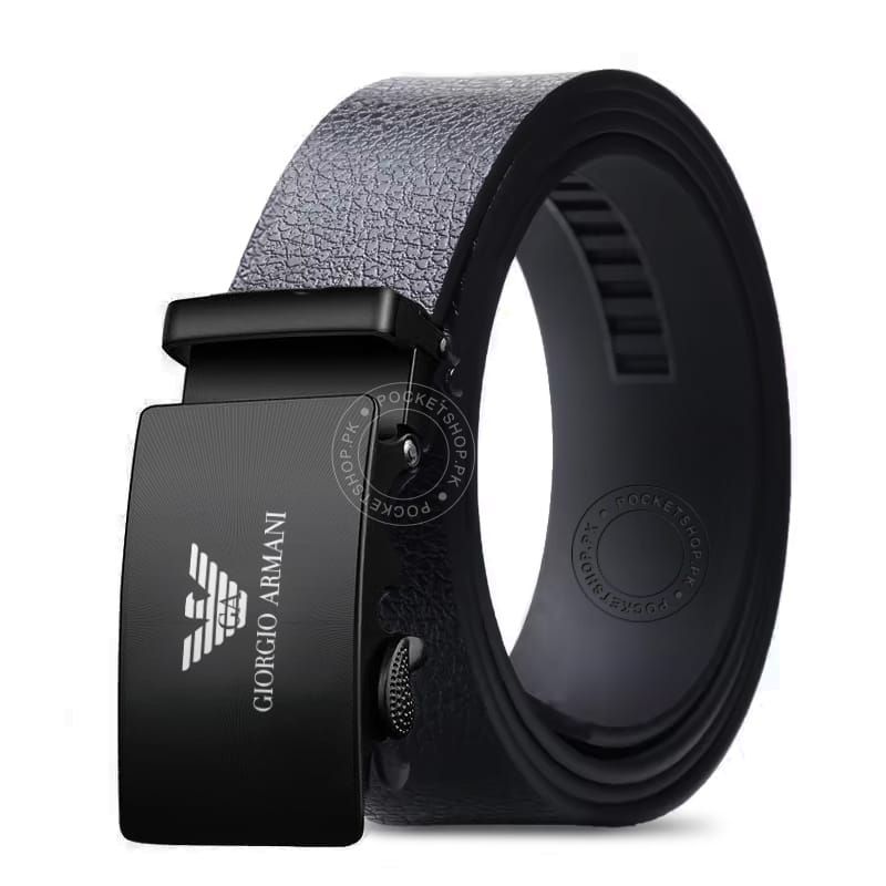 Auto lock buckle belt for men easy adjustable pvc leather belt for man product image (1)