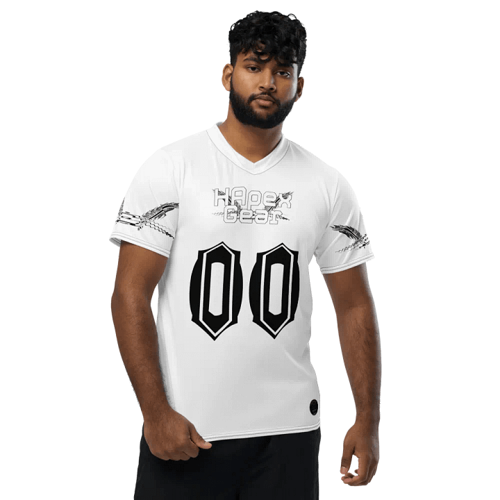 Capital FREAKY HOODY - White - Recycled Unisex Sports Jersey - White HApex Gear Black Logo product image (1)