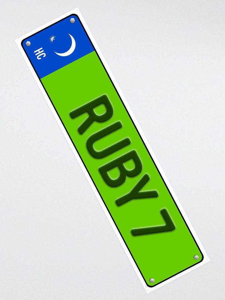Ruby 7 License Plate Sticker product image (2)