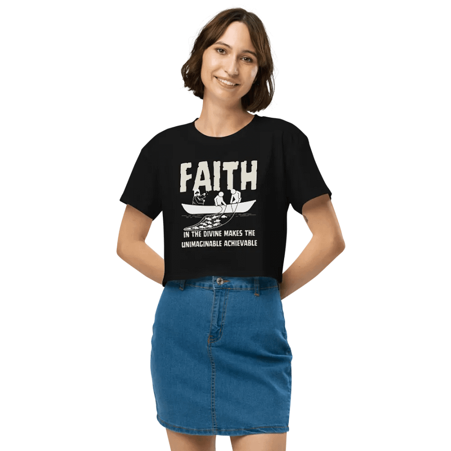 Faith in the Devine oversize Women's premium Crop Top product image (6)
