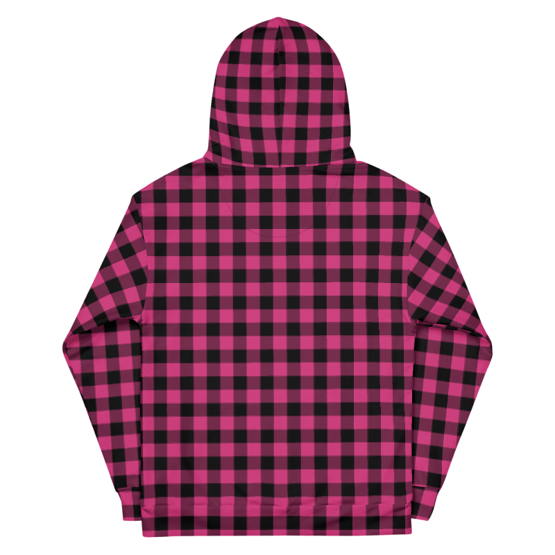 Pink Buffalo Checkered Plaid Hoodie product image (7)