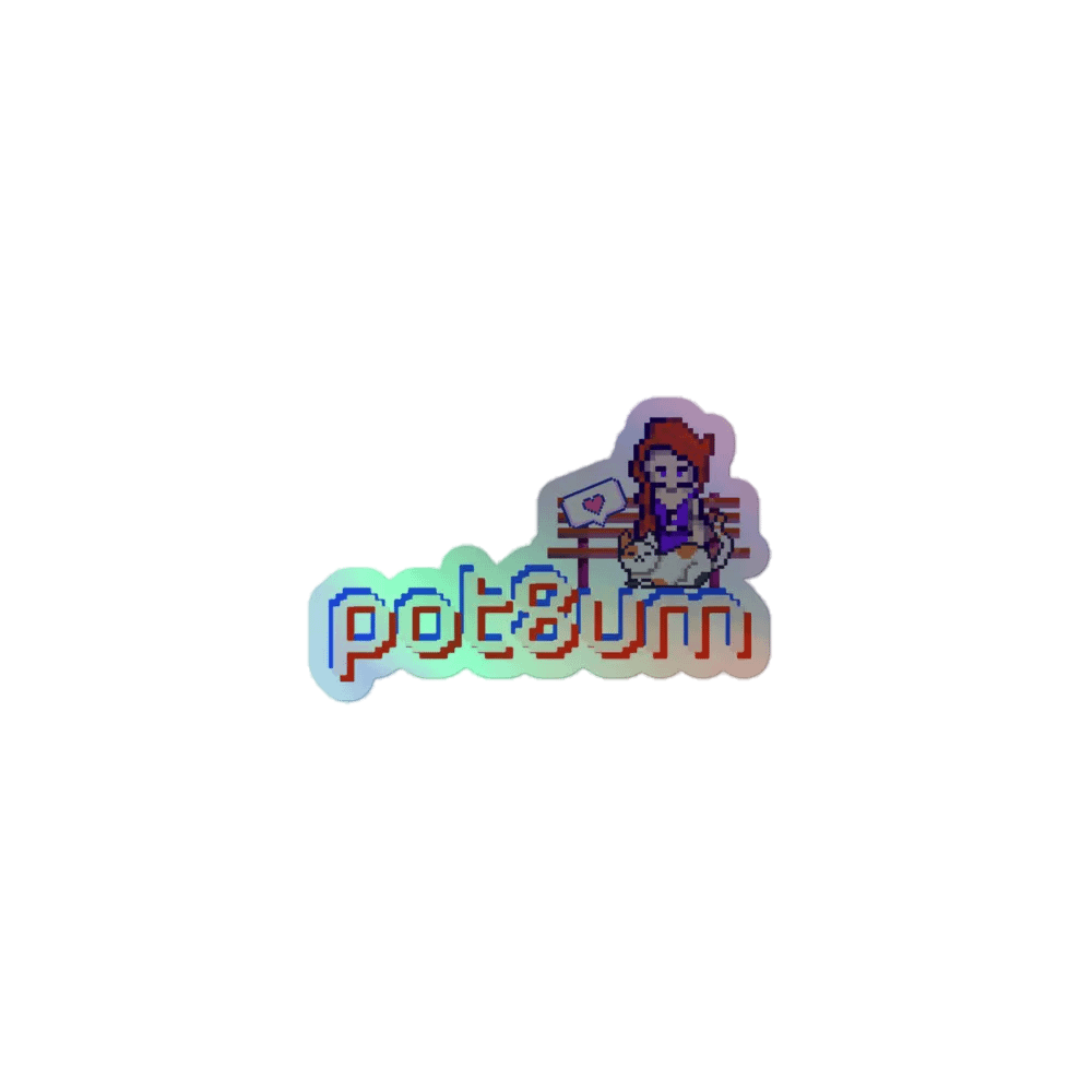 POT8UM holographic die-cut sticker product image (1)