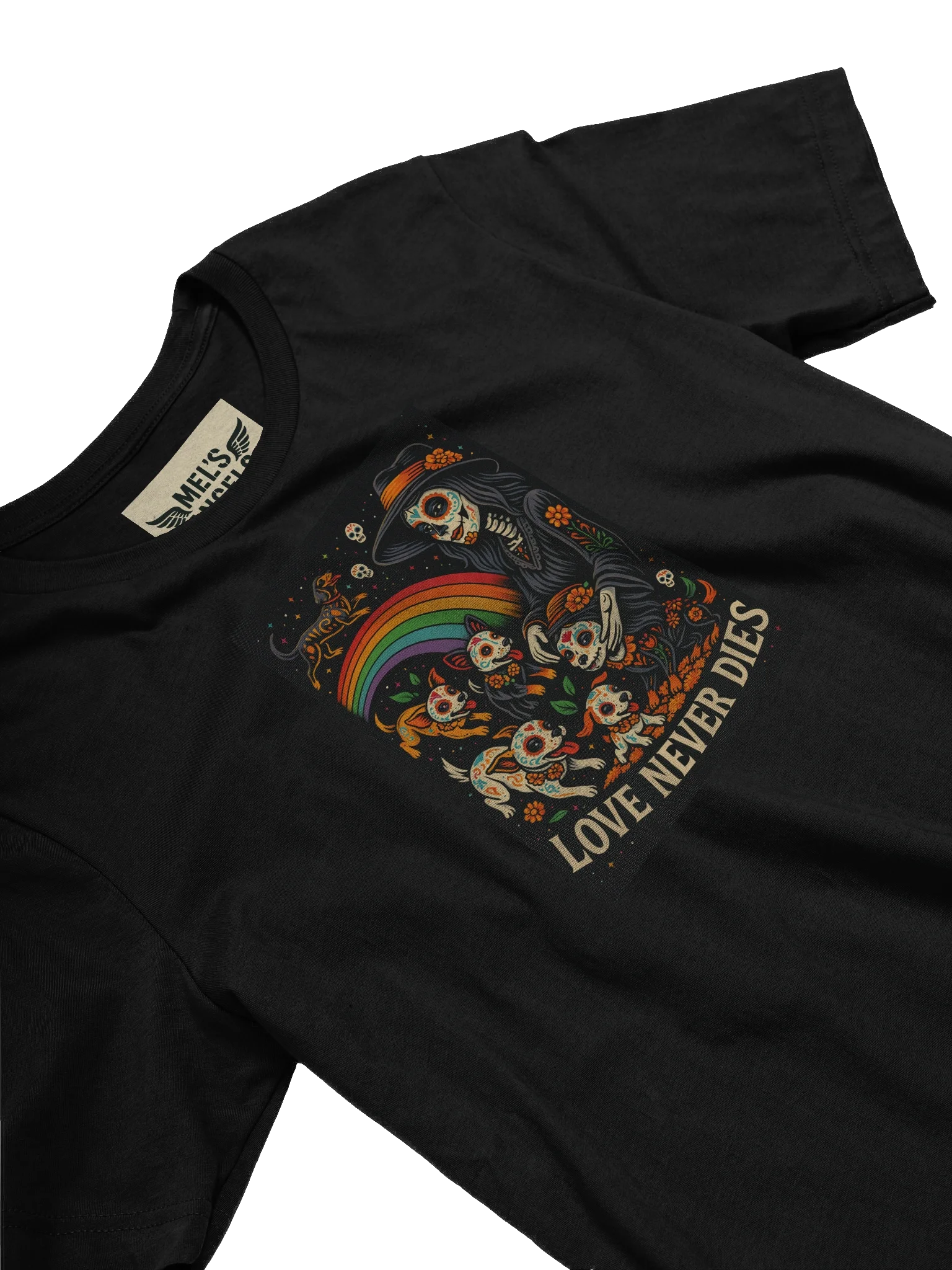 Love Never Dies Día de los Muertos Dog T-Shirt – Mel’s Angels Pet Apparel product image (2)