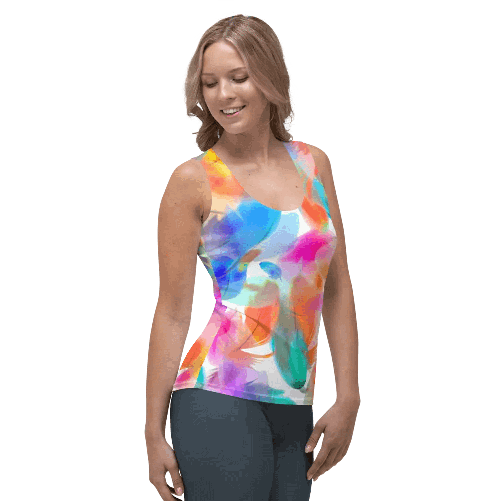 Colorful Feather Pattern Design Tank Top - v1 product image (4)