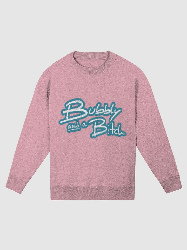 Bubbly and a B*tch (lg. lined design, teal and pink) relaxed knitwear crewneck product image (3)