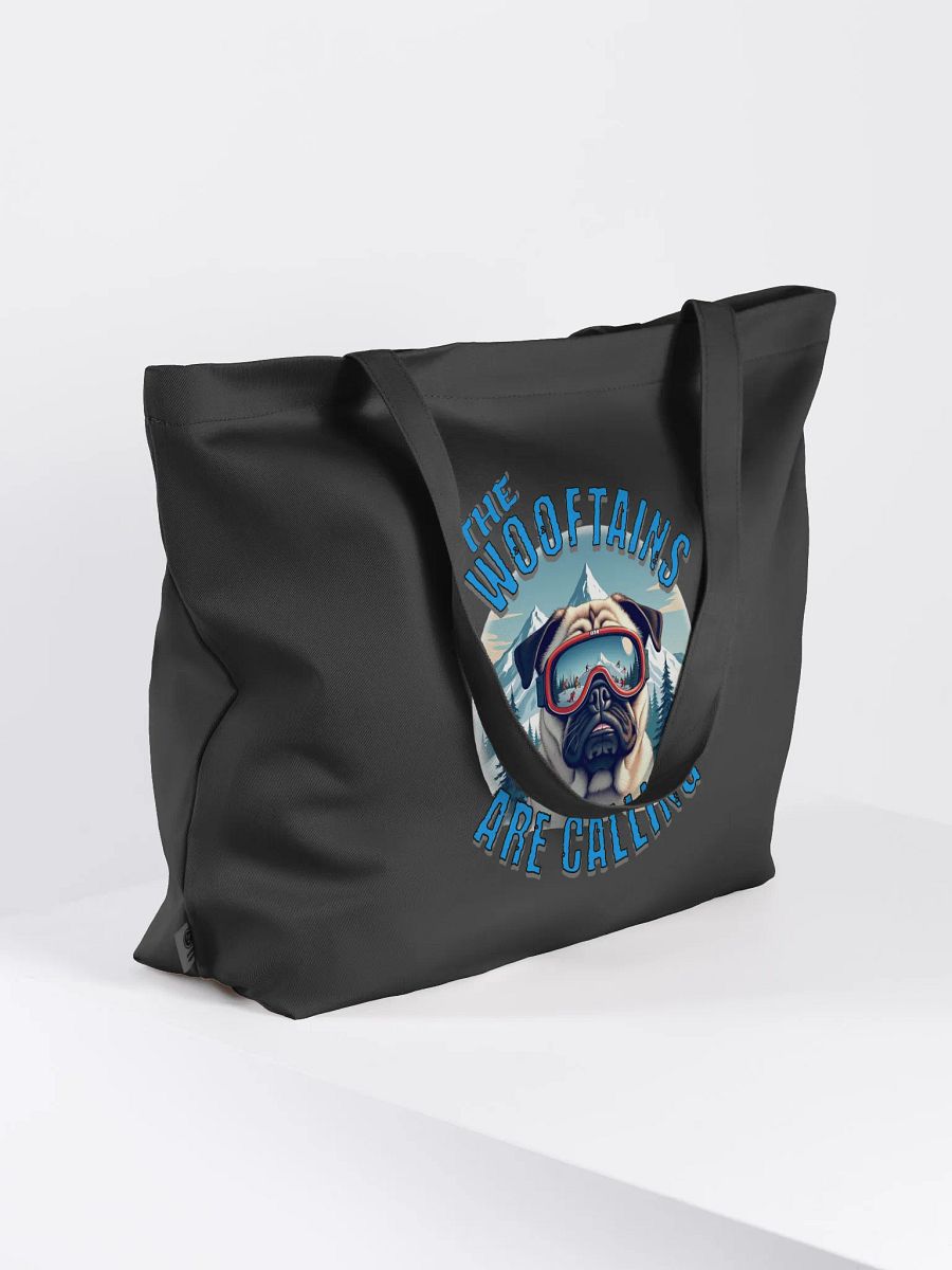 The Wooftains Are Calling Dog Pug Skiing Adventure Organic Tote product image (4)