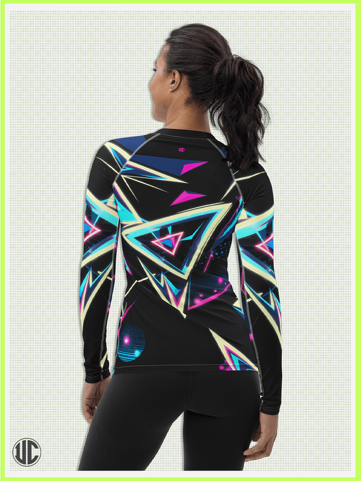 Electric ’80s Neon – Women’s Rash Guard product image (2)