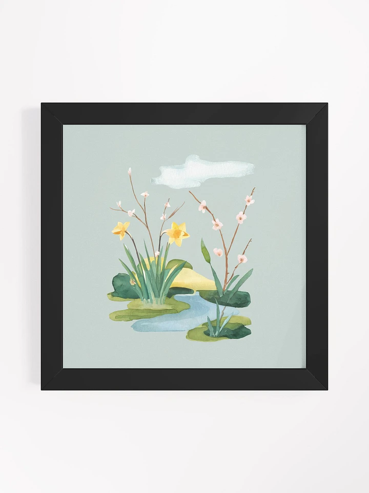 Gentle Floral Waterside Watercolor - Framed Poster product image (1)