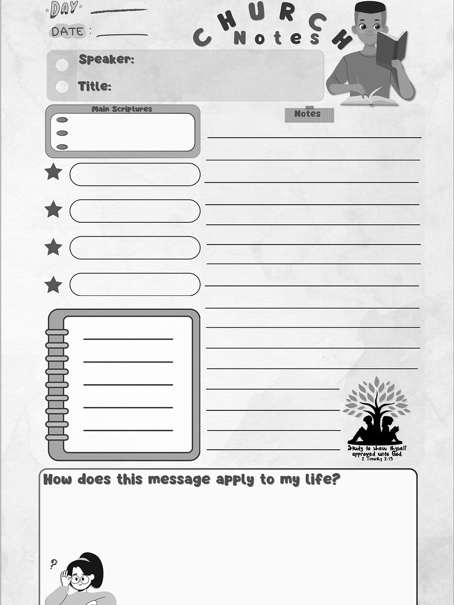 Church Notes Journal. 52 -Week Kids Interactive Notebook Journal product image (6)
