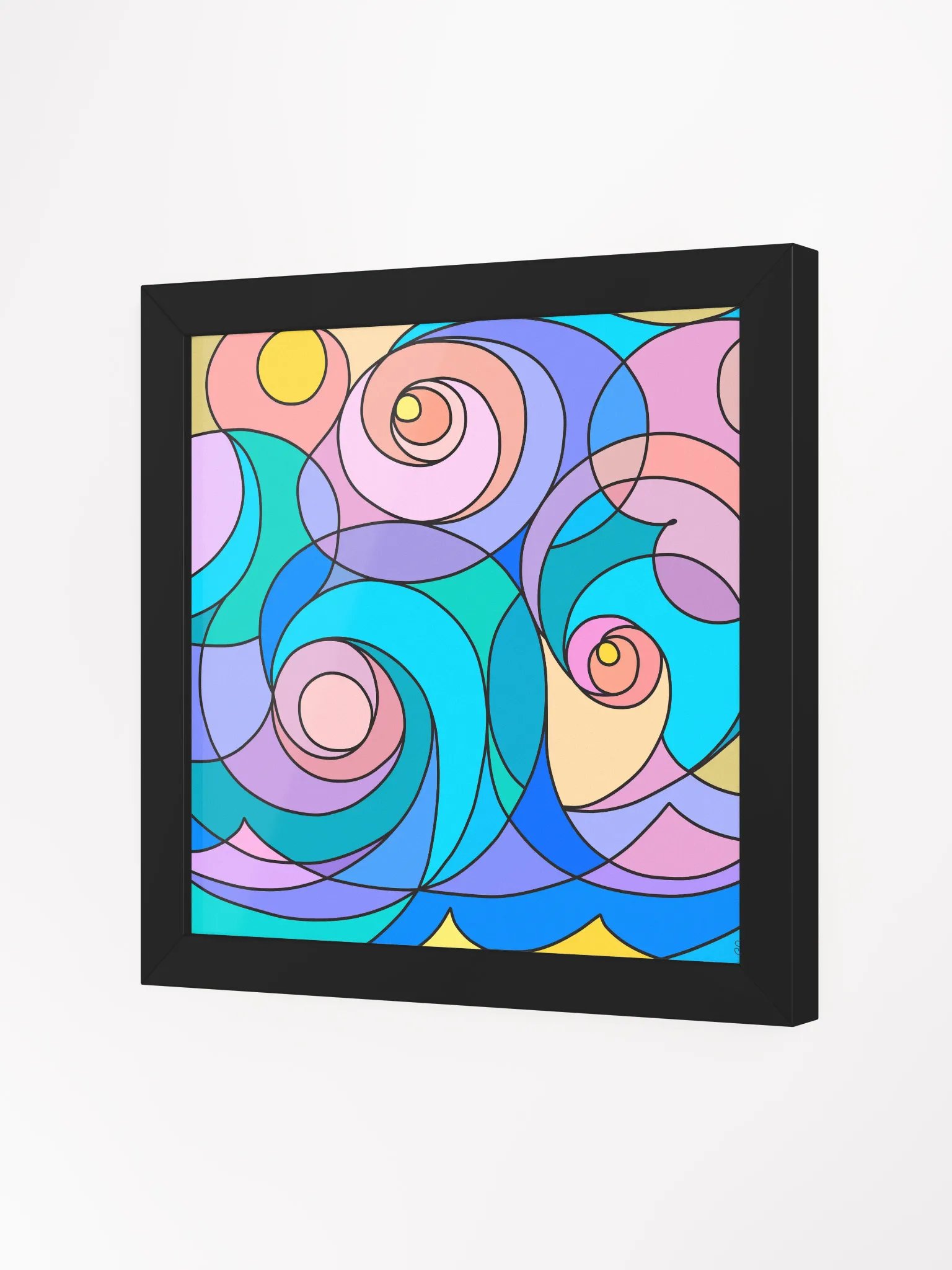 Vibrant Swirling Abstract Framed Poster - Abstract Square No. 2 product image (25)