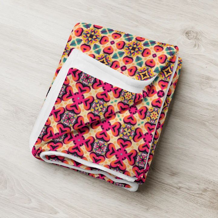 Romantic Intertwined Hearts & Flowers Throw Blanket product image (1)