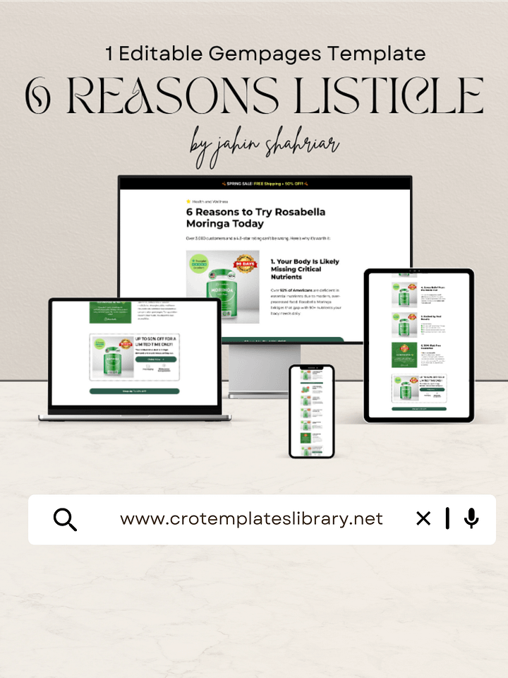 6 Reason Gempages Listicle Template product image (1)