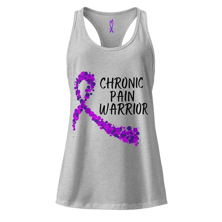 Chronic Pain Warrior Bubble Awareness Ribbon (Black Print) Racerback tank top (Women's) product image (3)