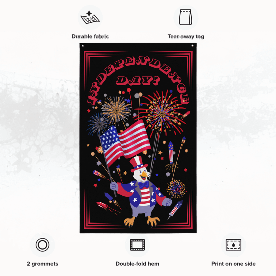 Uncle Sam Eagle 4th of July Banner with corner designs product image (2)