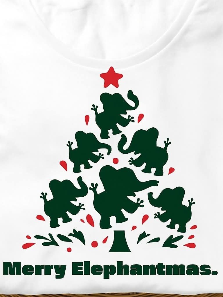 Merry Elephantmas Tree T-Shirt product image (1)