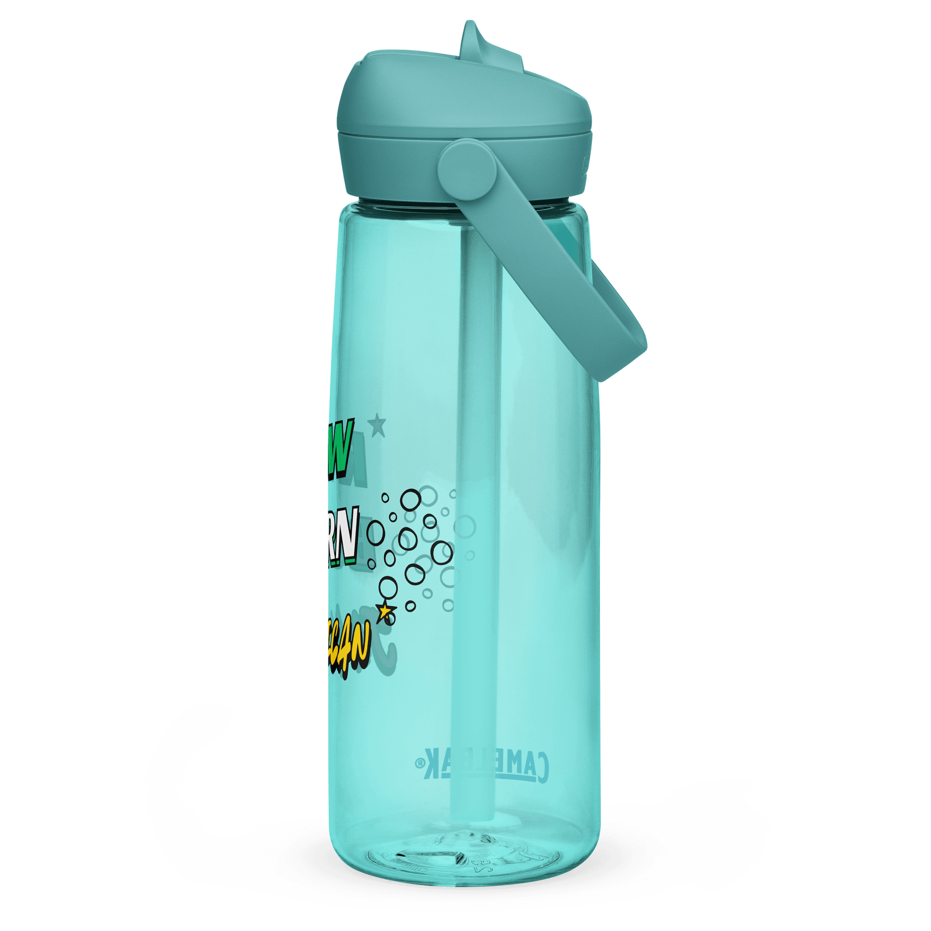 RAW BORN JAMAICAN Flip Straw Water Bottle product image (10)