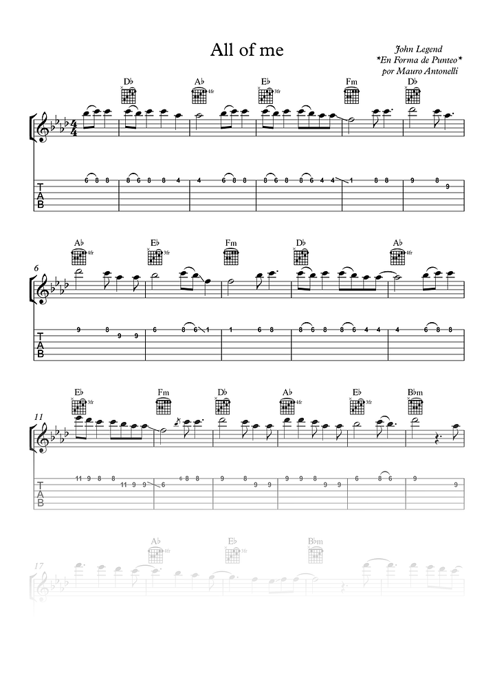 All of me - Partitura + Tabs + Acordes + Pista product image (1)