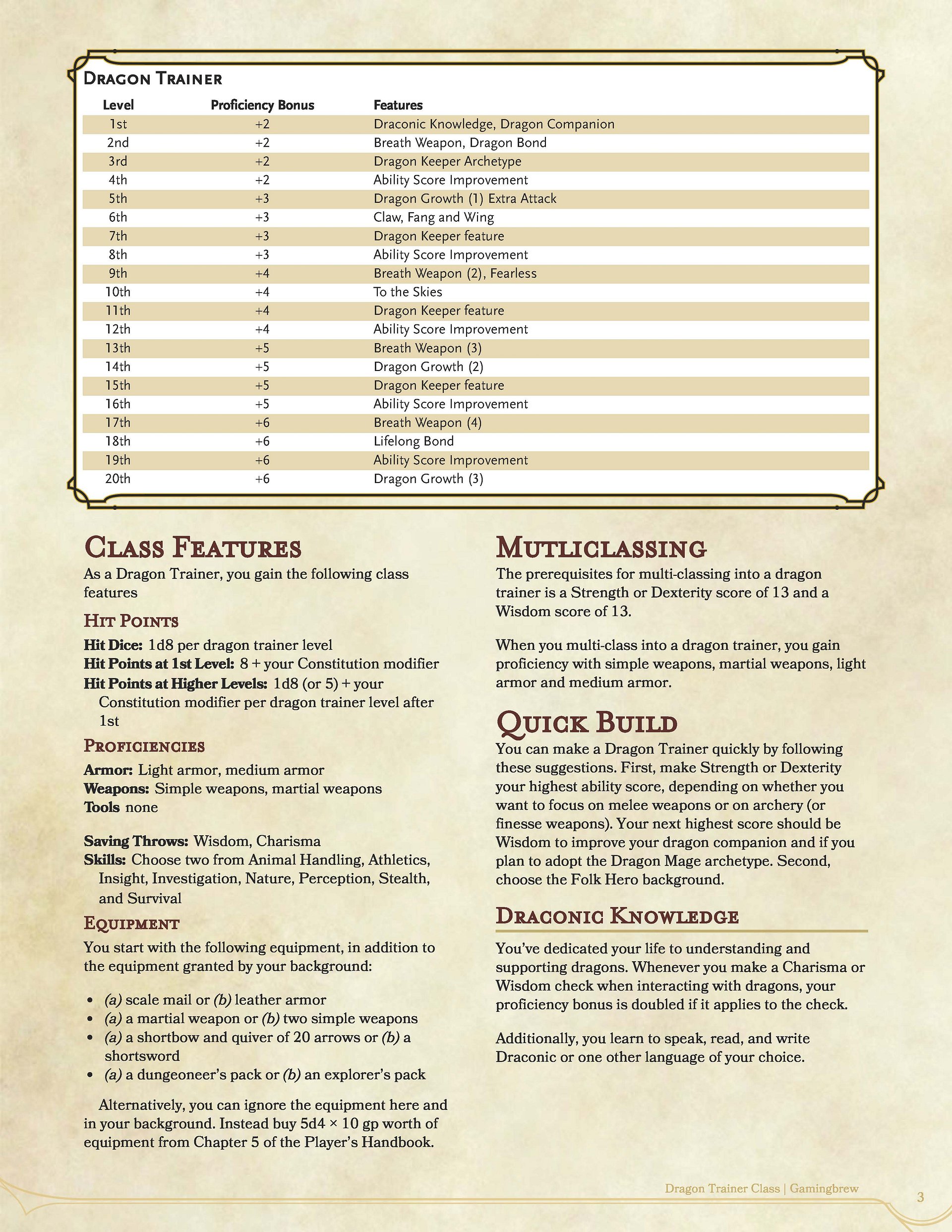 Dragon Trainer 5E Class (PDF) product image (4)