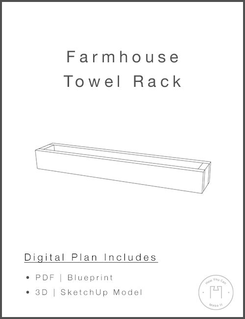 Farmhouse Towel Rack - Woodworking Plans and 3D SketchUp Mode product image (1)
