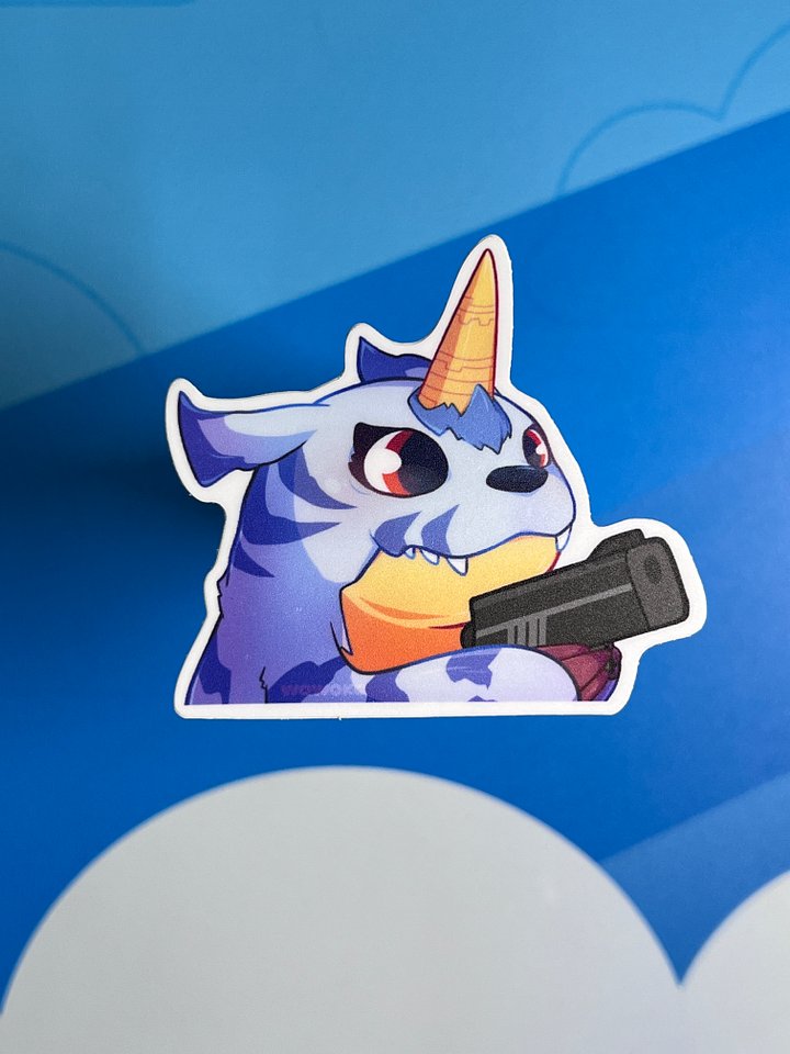 Gabumon w/ gun - Baby Peeker - Sticker product image (1)