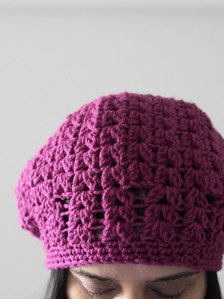 Elegant fall beret crochet pattern product image (1)